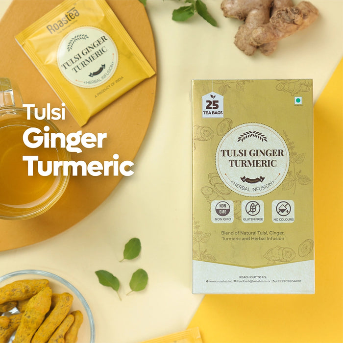 Tulsi Ginger Turmeric Green Tea - 25 Tea Bags