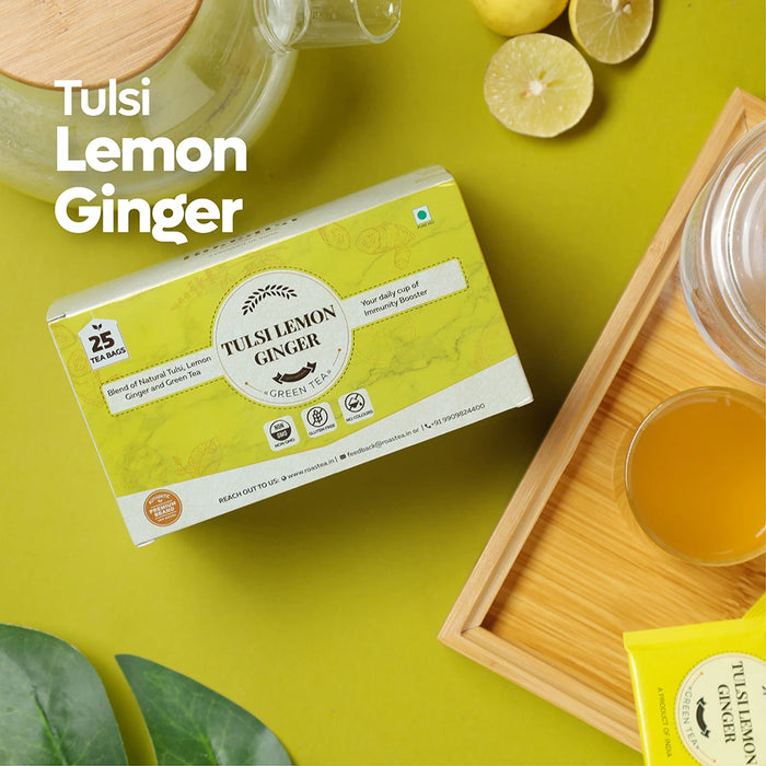 Tulsi Lemon Ginger Green Tea - 25 Tea Bags
